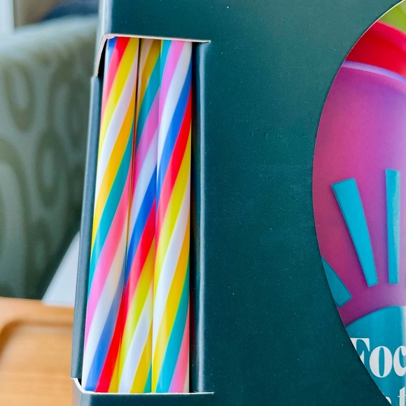 Starbucks Fluorescent Positivity Reusable Cold Cup Rainbow straws gift set of 5 - Picture 3 of 10